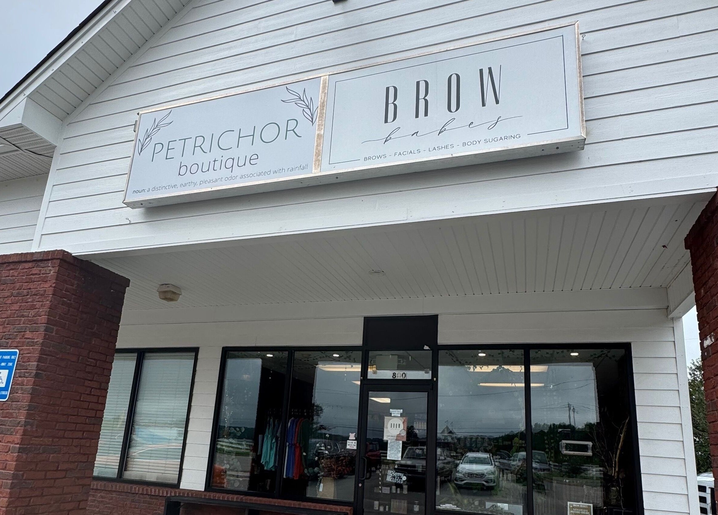 Exterior view of Brow Babes GA in Gainesville, Georgia, showcasing its modern and welcoming facade.