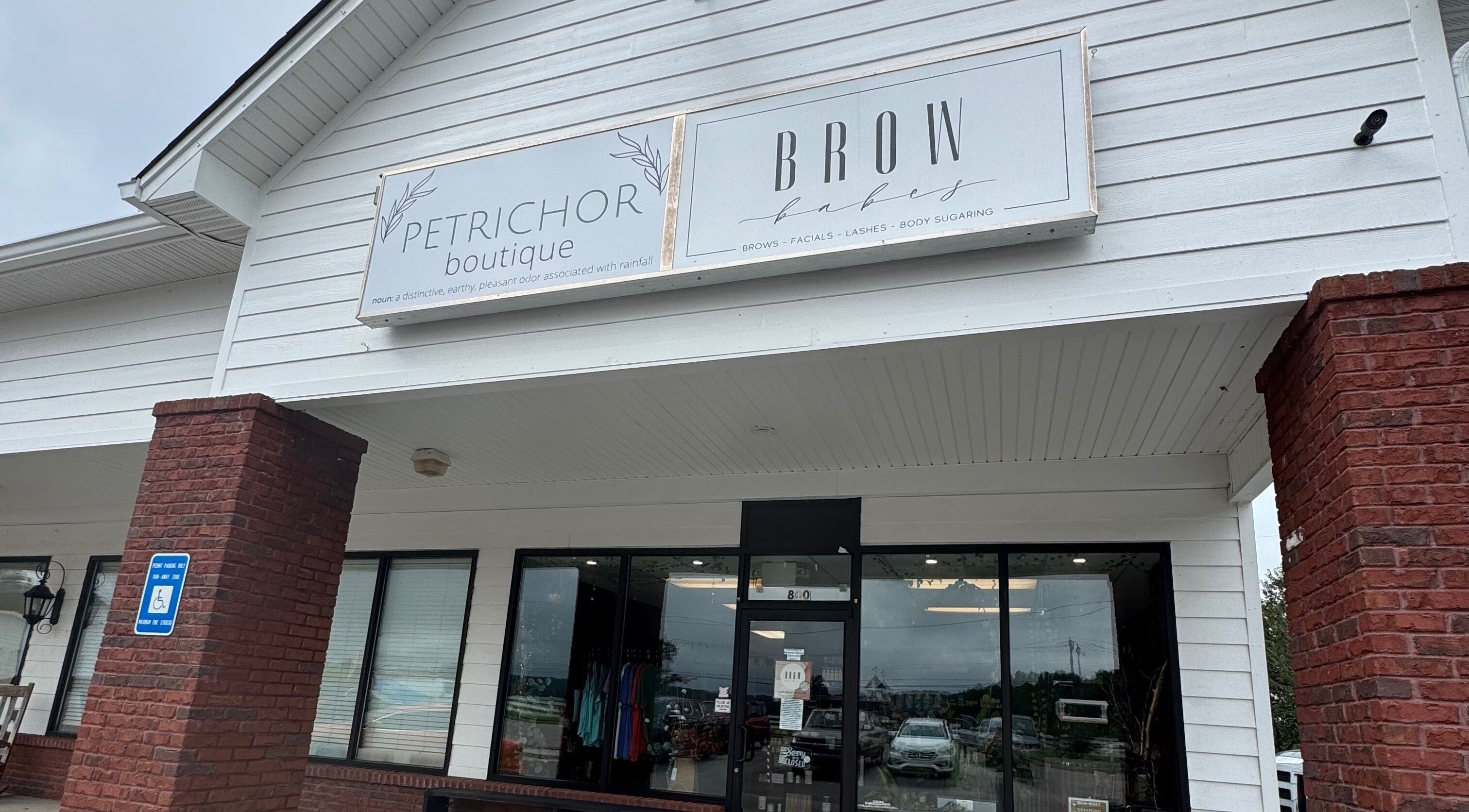 Exterior view of Brow Babes GA in Gainesville, Georgia, showcasing its modern and welcoming facade.