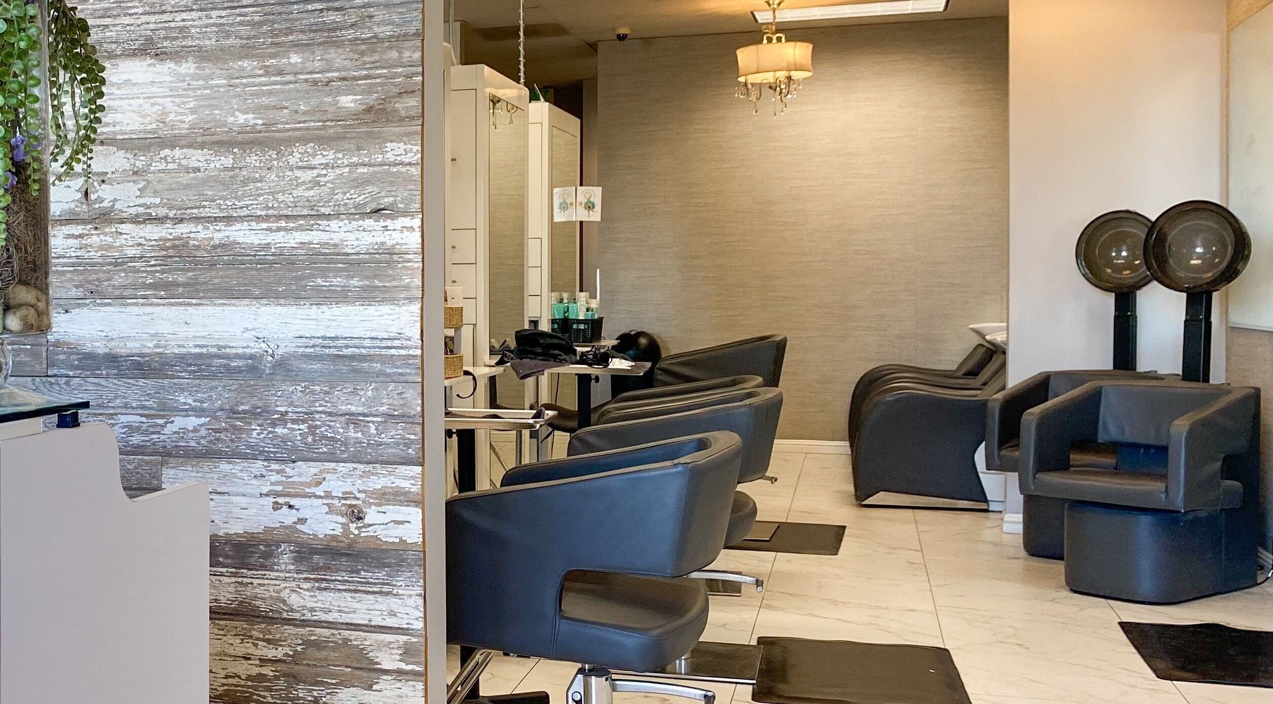 Modern styling chairs at Bridget Nottingham Hair Design, Huntington Beach, California, US.