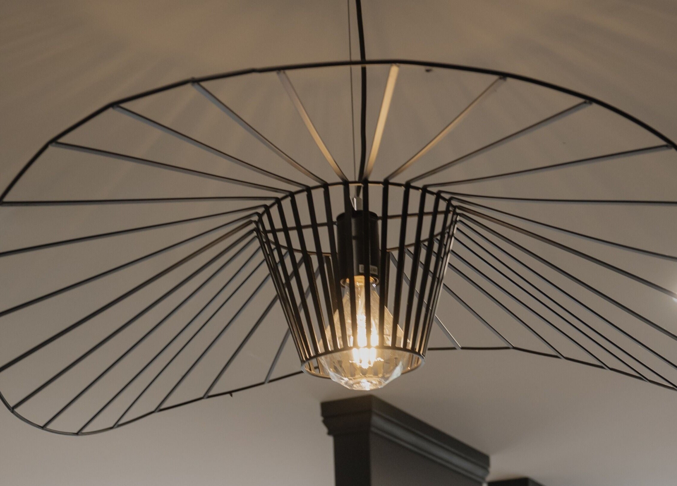 Modern pendant lamp detail in Scarlet Hair Studio, Tauranga, Bay of Plenty, NZ.