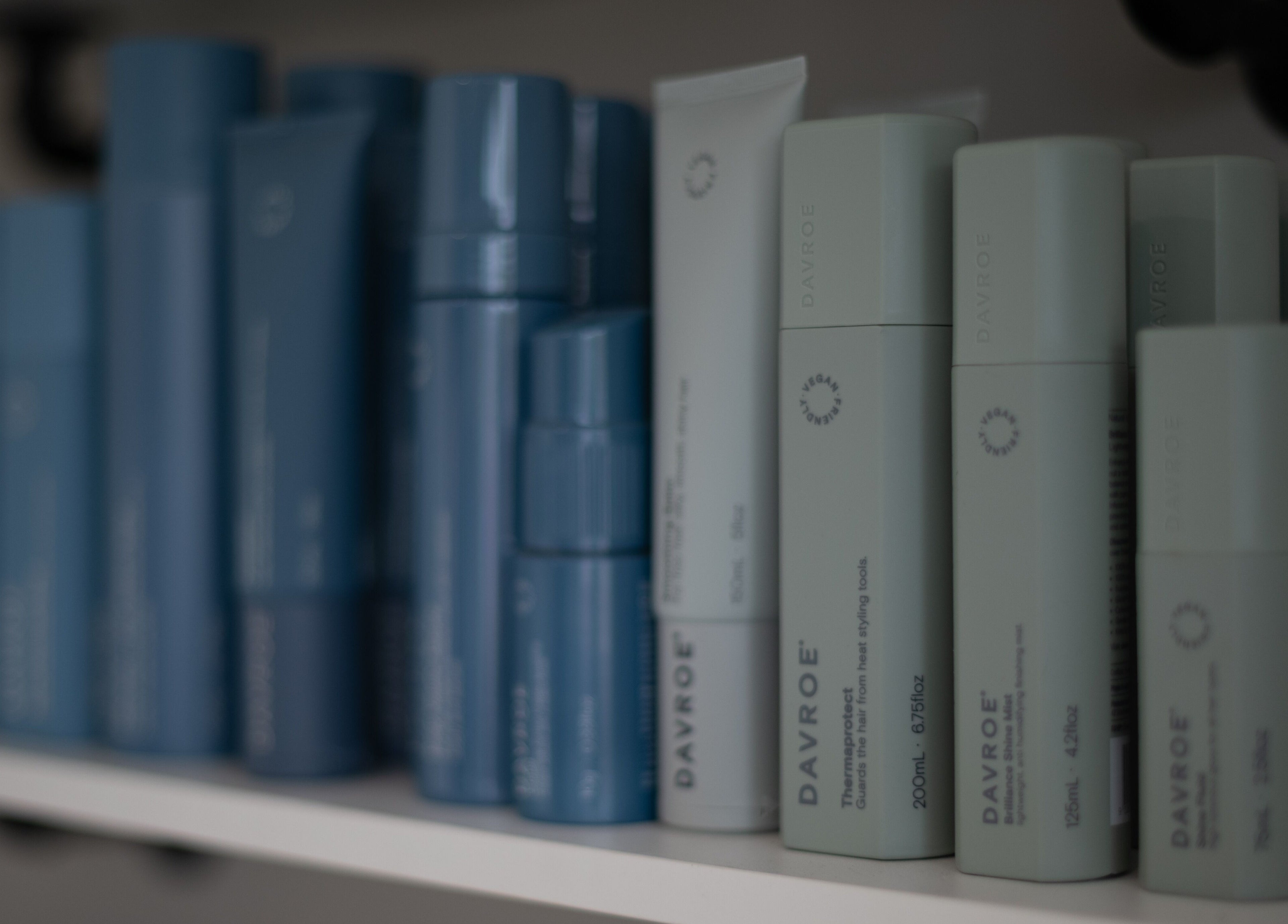 Davroe products on display at Scarlet Hair Studio, Tauranga, Bay of Plenty, NZ, showcasing premium haircare.