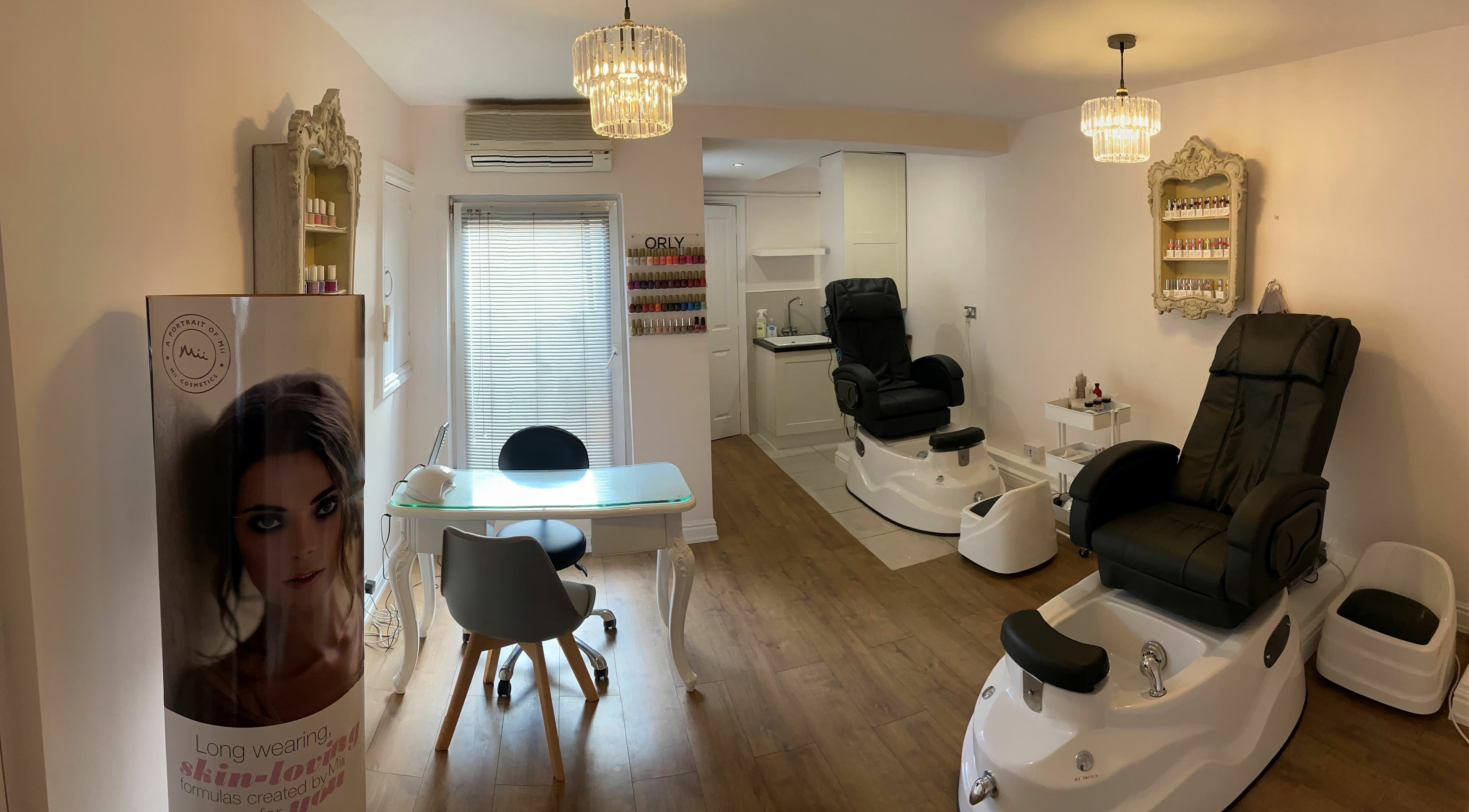 Luxurious nail and spa chairs at Alison Clare Spa Therapy And Studio, Ripley, England, GB.