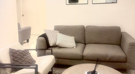 Cozy seating area at The Beauty Room by Taylor Marie, Parramatta, New South Wales, AU.