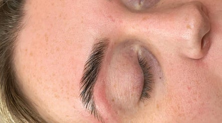 Close-up of professionally styled eyebrows at Lashed by Lexi, Greenock, Scotland, GB.