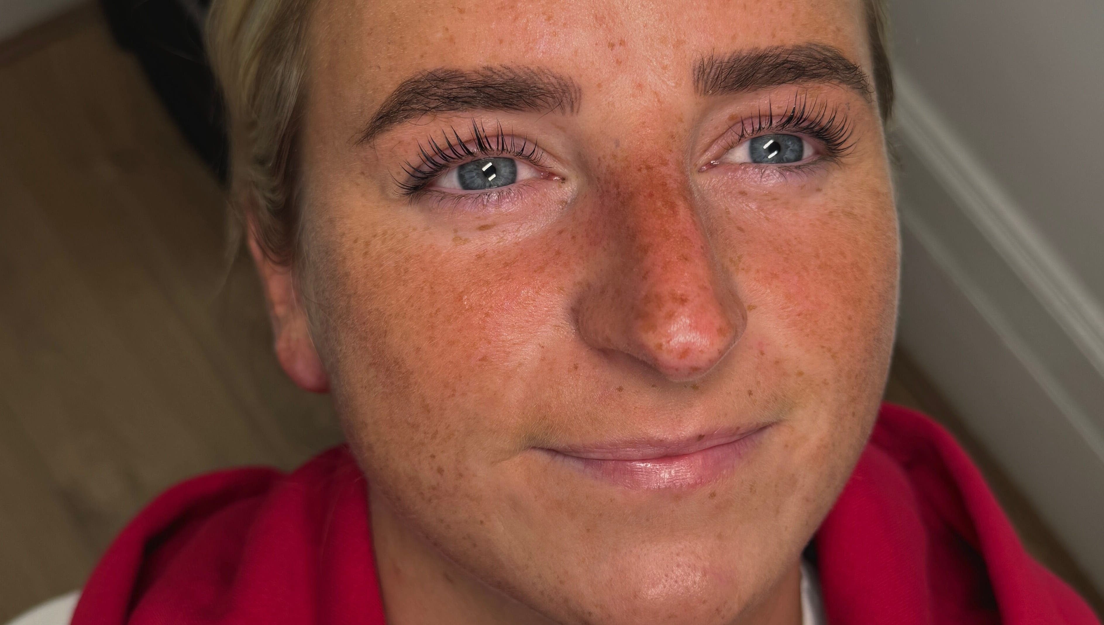 Close-up of styled eyelashes at Lashed by Lexi, Greenock, Scotland, GB.