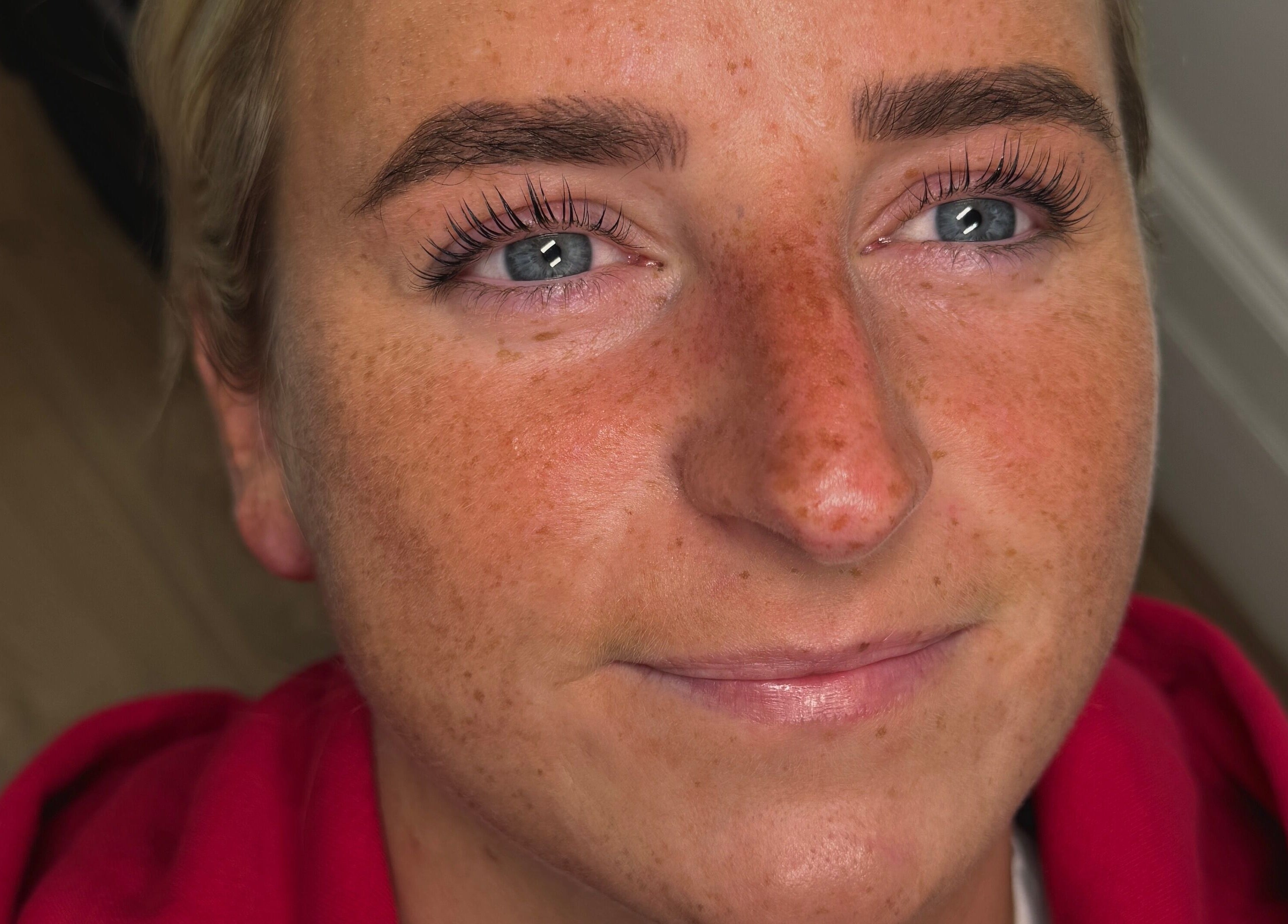 Close-up of styled eyelashes at Lashed by Lexi, Greenock, Scotland, GB.