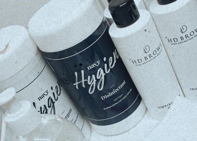 Hygiene and beauty products at Lashed by Lexi, Greenock, Scotland, GB showcasing quality care.