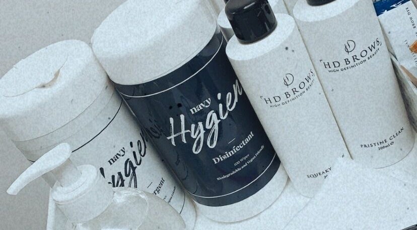 Hygiene and beauty products at Lashed by Lexi, Greenock, Scotland, GB showcasing quality care.