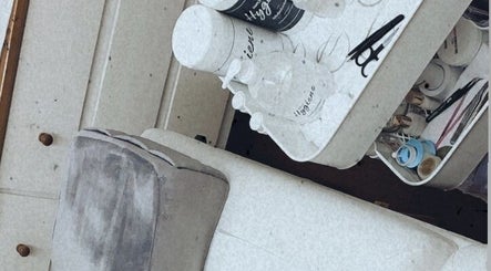 Lash tools and products at Lashed by Lexi, Greenock, Scotland, GB, organized on a trolley.