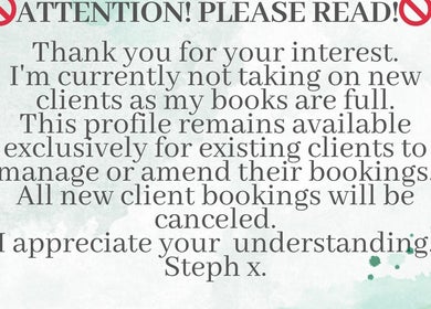 Booking notice at Beautiful You - Nails and Beauty, Rotorua, Bay Of Plenty, NZ for existing clients only.