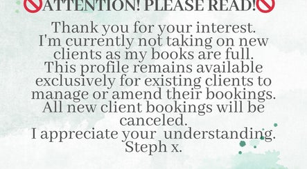 Booking notice at Beautiful You - Nails and Beauty, Rotorua, Bay Of Plenty, NZ for existing clients only.