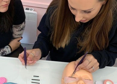Lash application training session at Lashed By Rachel Emma, Cradley Heath, England, GB.