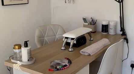 Modern nail station at Beauty by Chloe in Hopton, England offers a serene space for manicures.