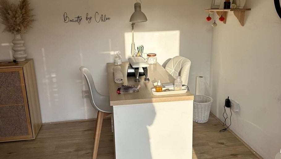 Cozy nail station at Beauty by Chloe in Hopton, England, GB, offering a serene ambiance for beauty treatments.