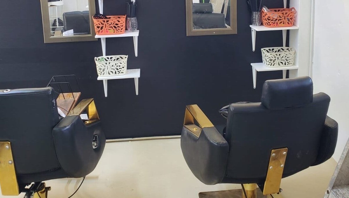 Stylish salon chairs at The Finished Look Castries, Castries, St.Lucia, JM, offering a modern beauty experience.