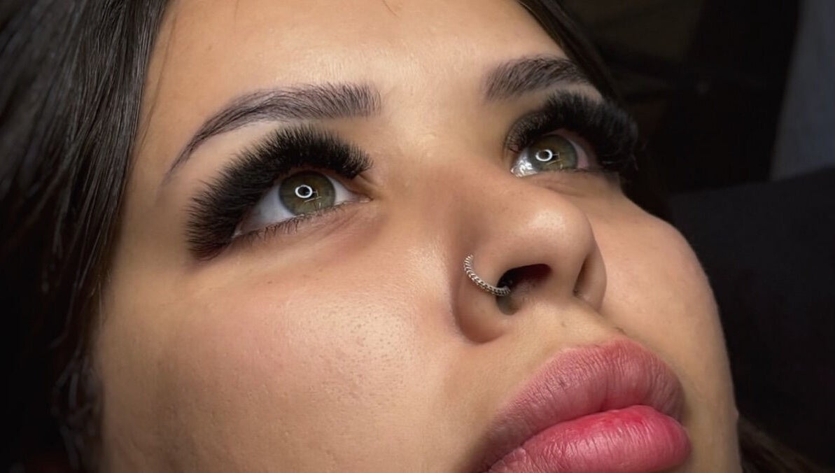 Close-up of elegant eyelash extensions at Lux Artistry, Cape Town, Western Cape, ZA.