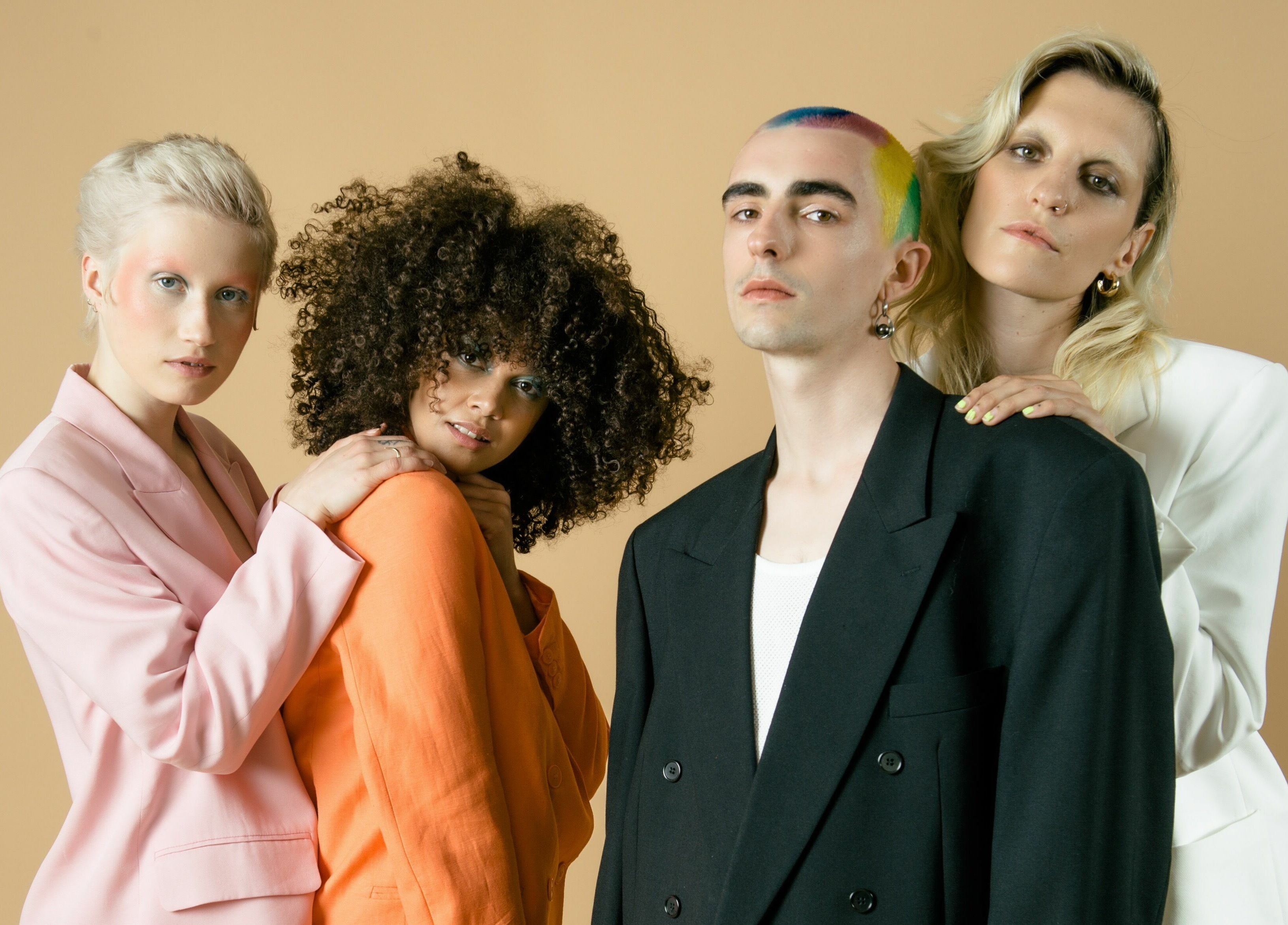 Stylish group at Marc-Antoine Hairstudio Gallery, Berlin, Berlin, DE, showcasing vibrant modern looks.