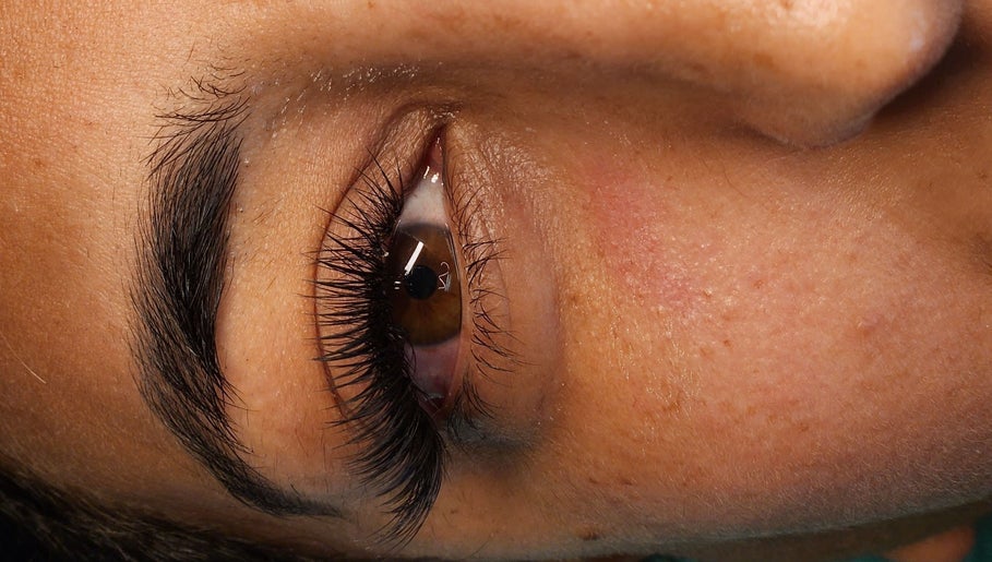 Close-up of a beautifully enhanced eye with long lashes at 157 Barry Hertzog avenue Emmarentia, Johannesburg, Gauteng, ZA.