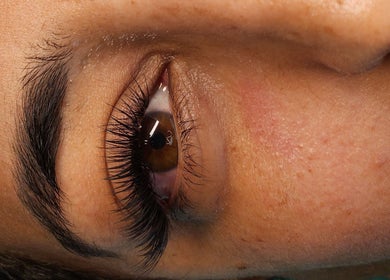 Close-up of a beautifully enhanced eye with long lashes at 157 Barry Hertzog avenue Emmarentia, Johannesburg, Gauteng, ZA.
