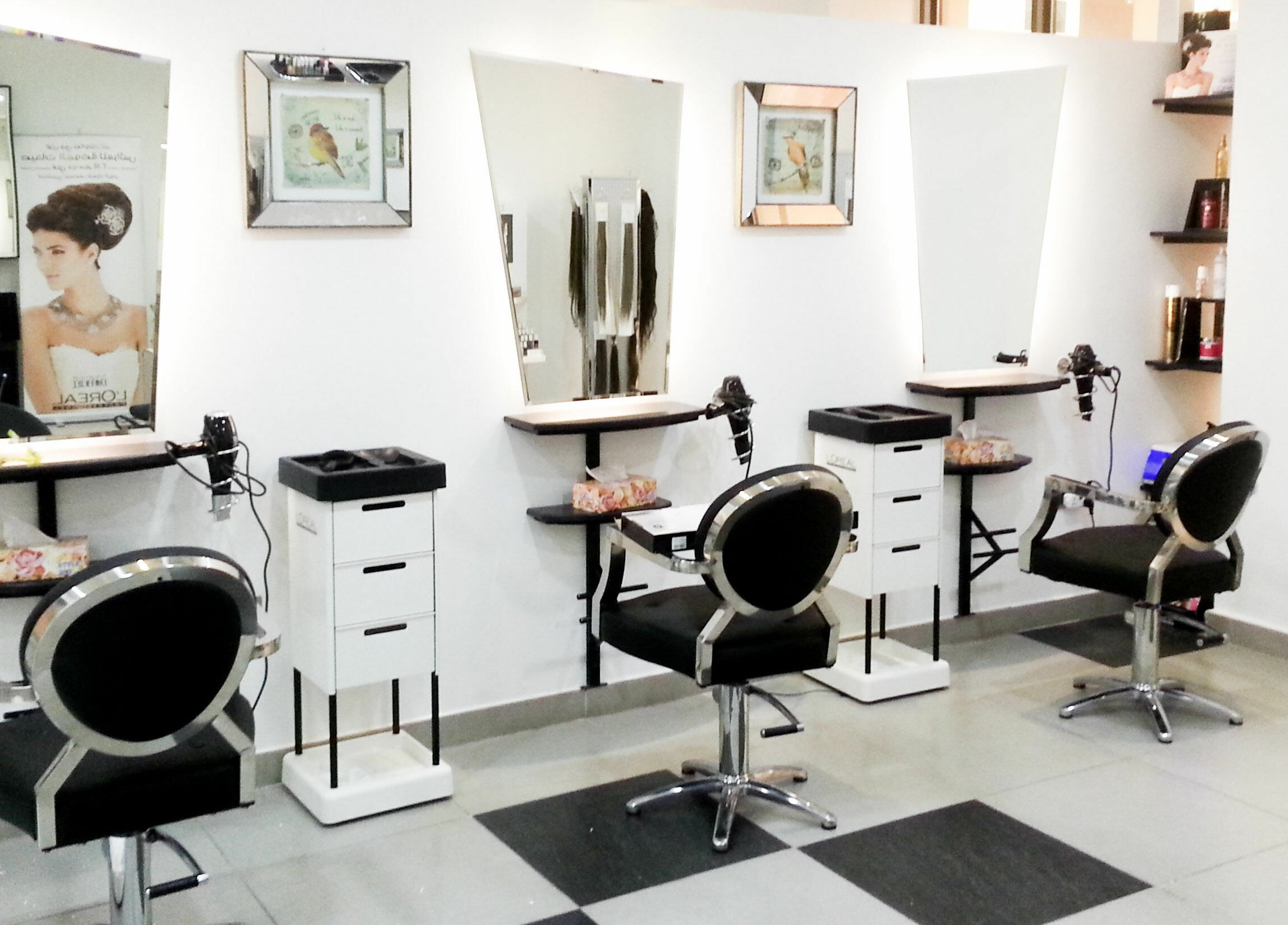 Chic styling stations at MOI Beauty Salon - Ramada Hotel, Dubai, Dubai, AE offering luxury beauty services.