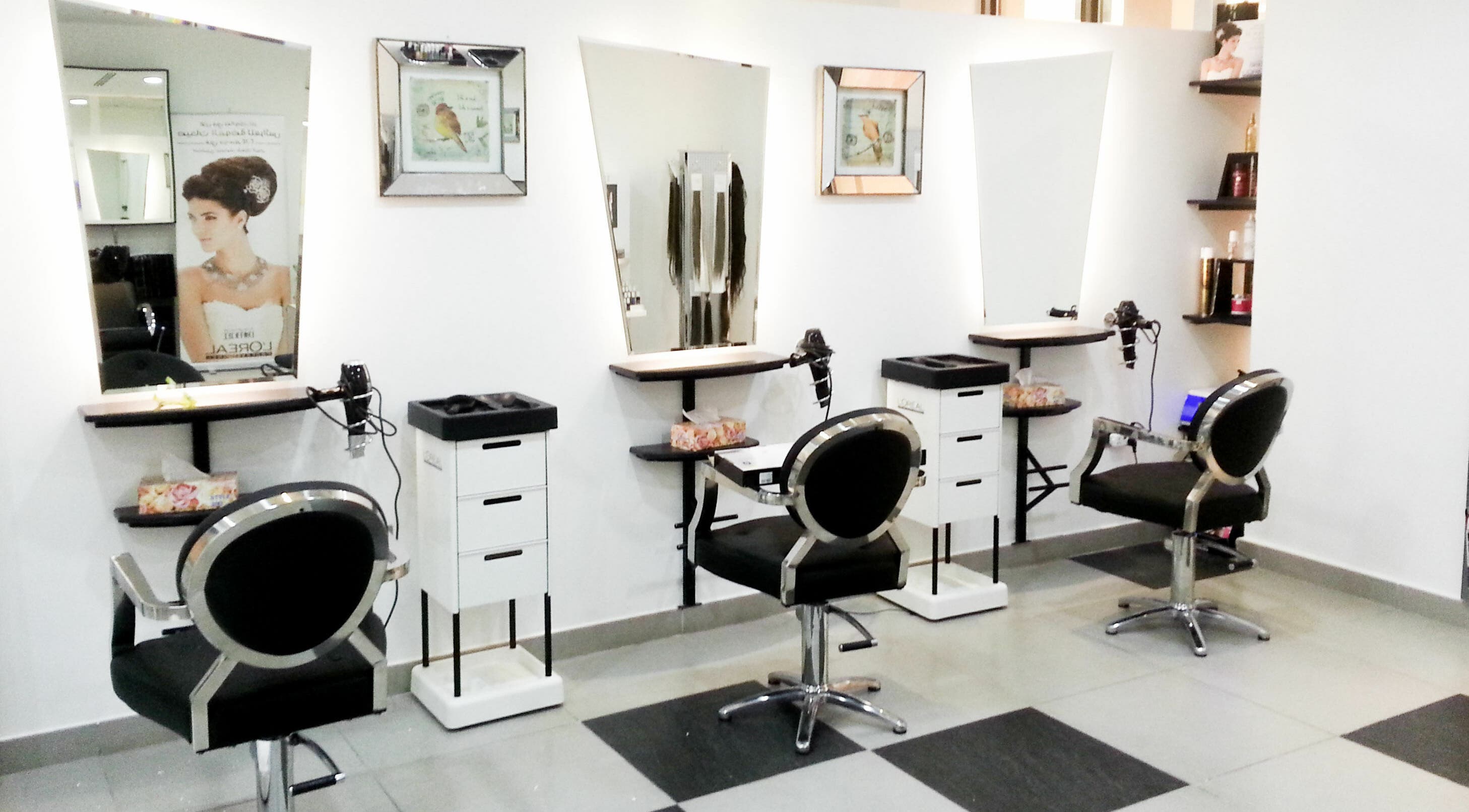 Chic styling stations at MOI Beauty Salon - Ramada Hotel, Dubai, Dubai, AE offering luxury beauty services.