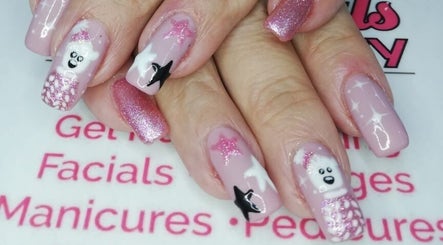Playful nail art at Posh Nails and Beauty, Gonubie, Eastern Cape, ZA, featuring pink shades and cute designs.