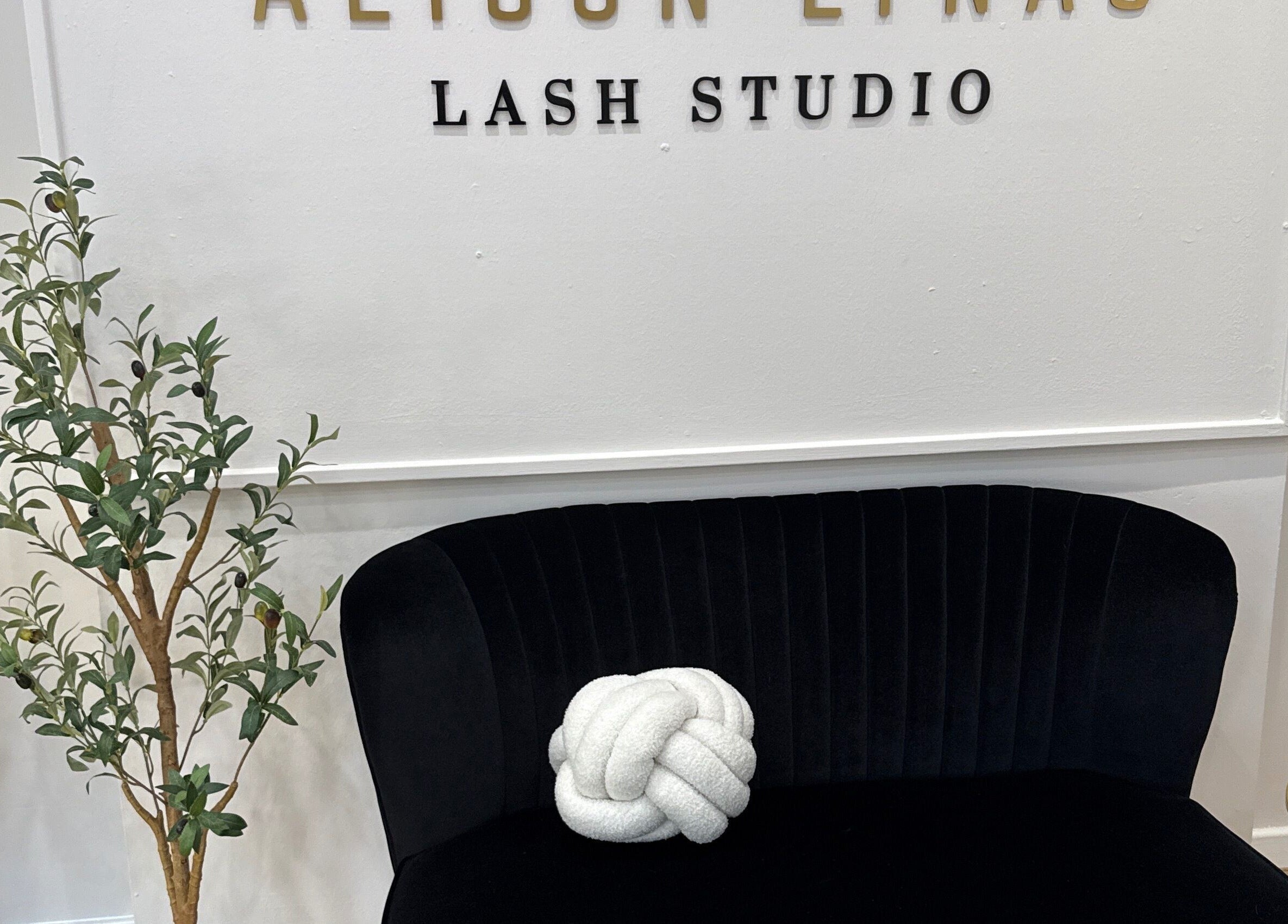 Elegant seating area at Alison Lynas Lash Studio, Bathgate, Scotland, GB, featuring stylish decor.