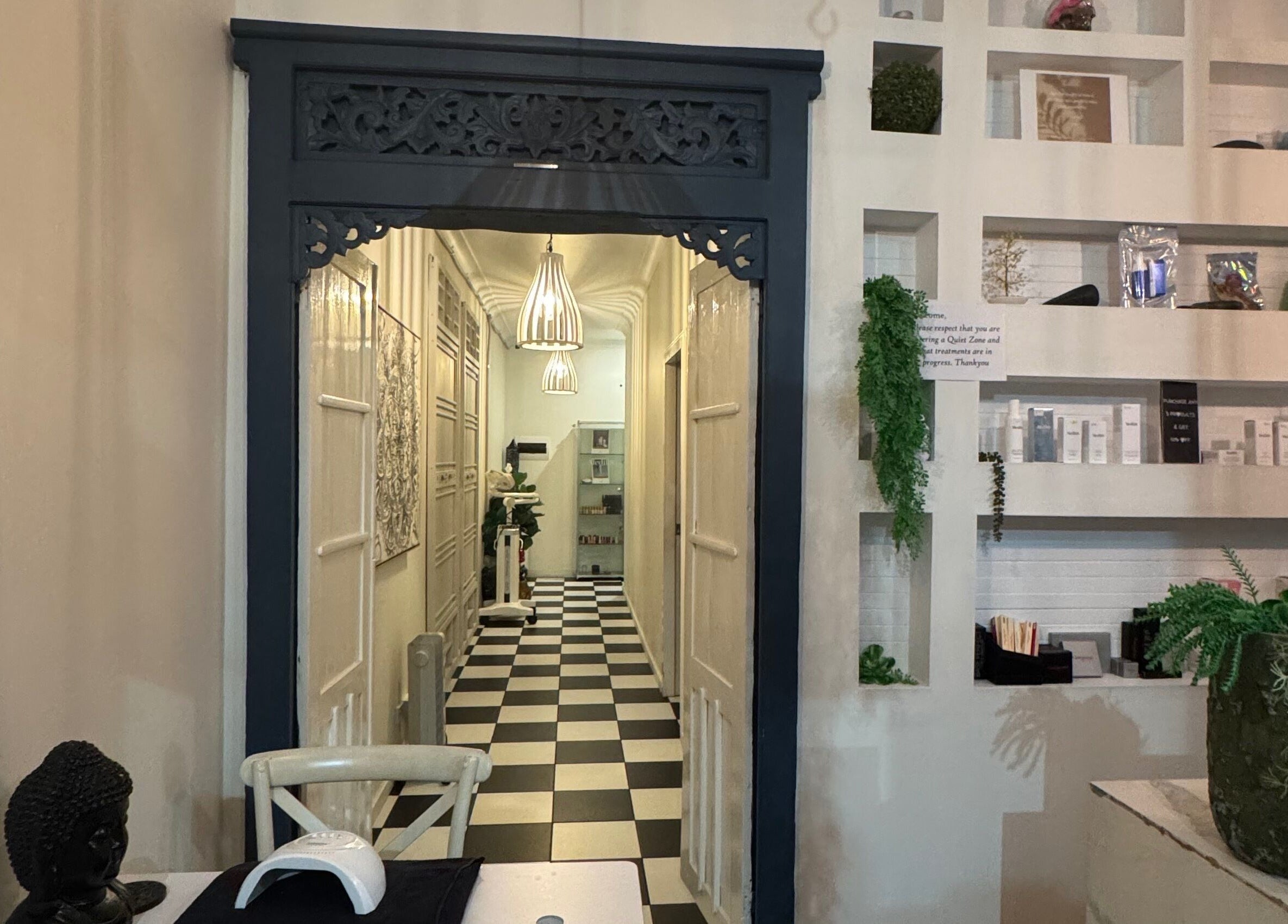 Elegant entrance at Spa Semiyahn Skin + Body Retreat, Port Kembla, New South Wales, AU.