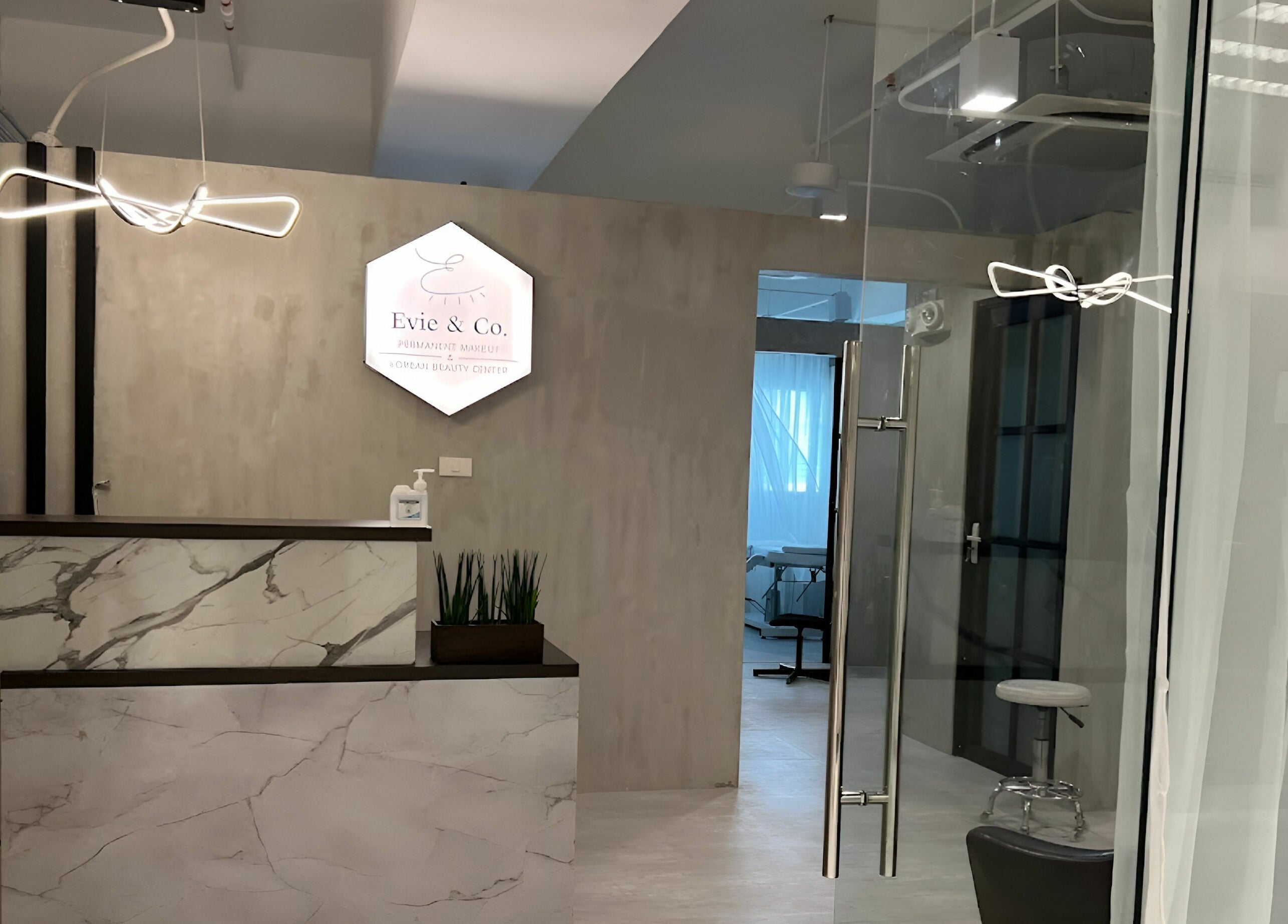 Evie & Co. Manila reception area with elegant decor in Makati, Metro Manila, PH.