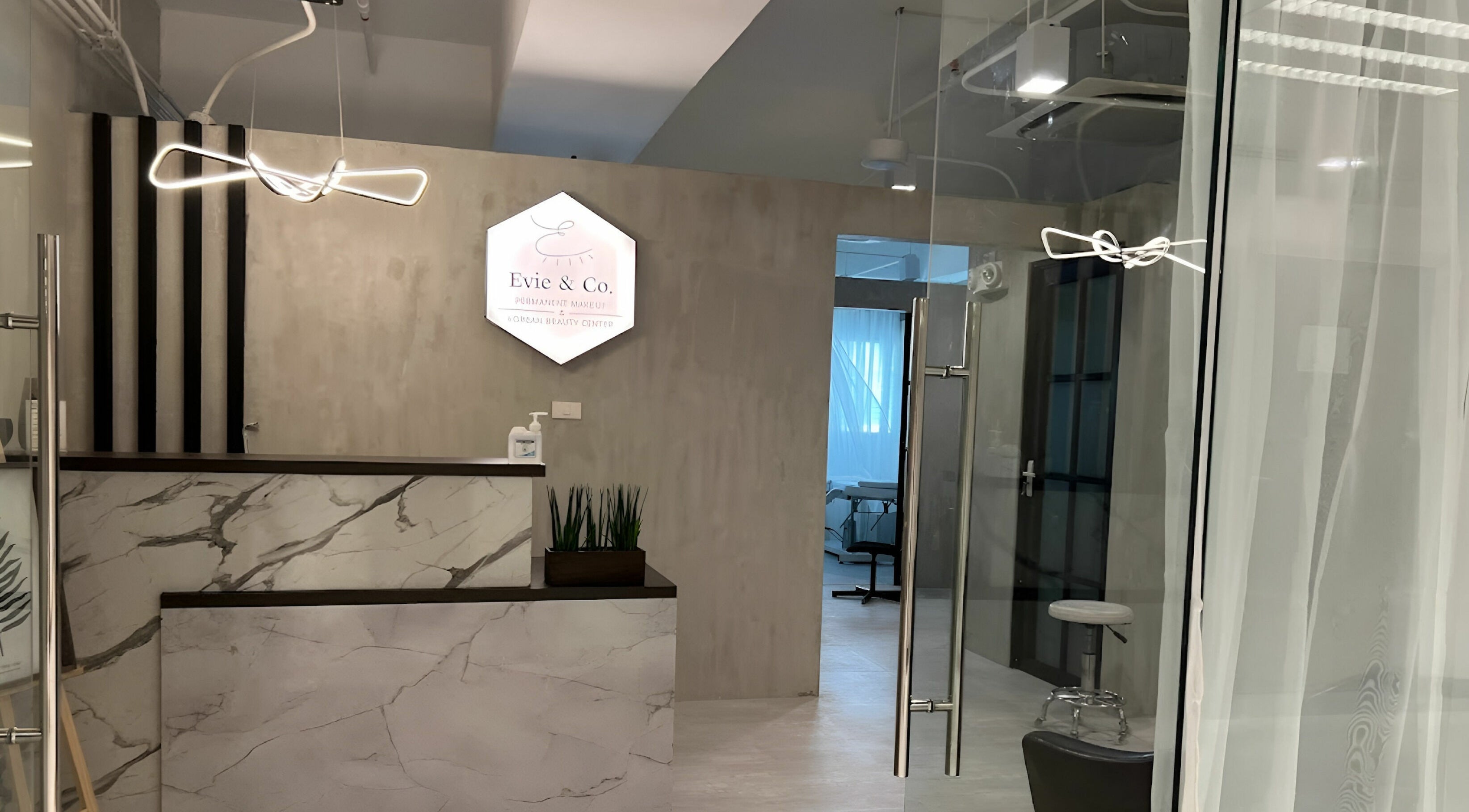 Evie & Co. Manila reception area with elegant decor in Makati, Metro Manila, PH.