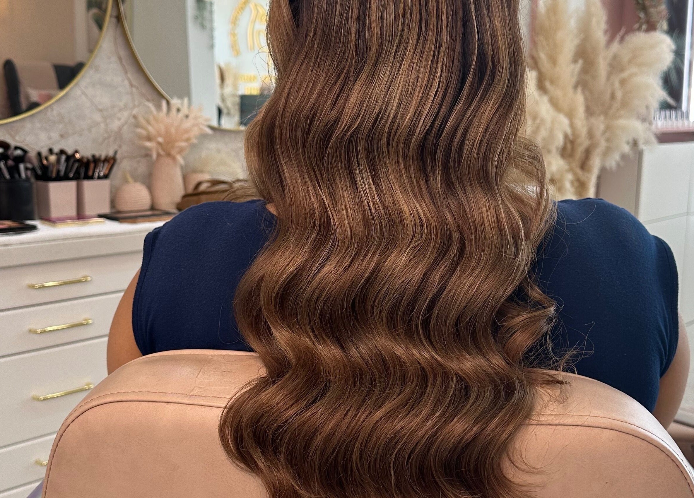 Elegant wavy hairstyle at Blushing Beauty Lounge x Scalp Spa Perth in Brabham, Western Australia, AU.