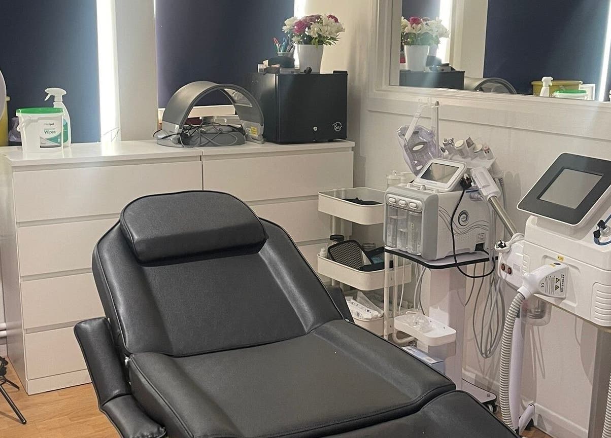 Interior of Simply Ella, Chelmsford, England, GB, featuring a modern salon chair and advanced beauty equipment.
