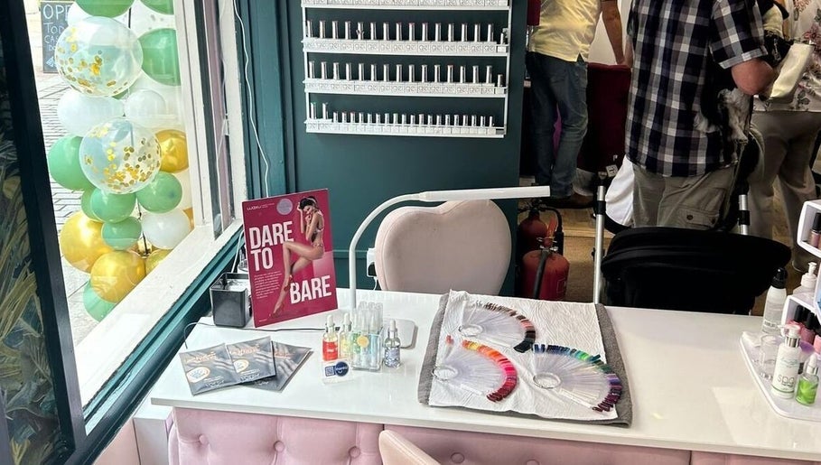 Beauty Within by Vicky nail station in Bishop Auckland, England with vibrant polish displays and decor.