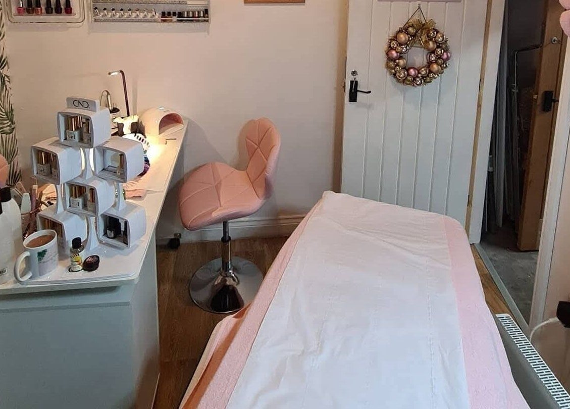 Beauty Within by Vicky offers a cozy nail station in Bishop Auckland, England, GB with soft seating and products.