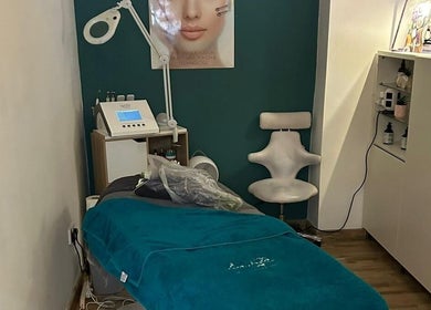 Treatment room at Beauty Within by Vicky in Bishop Auckland, England, GB, with teal accents and modern decor.