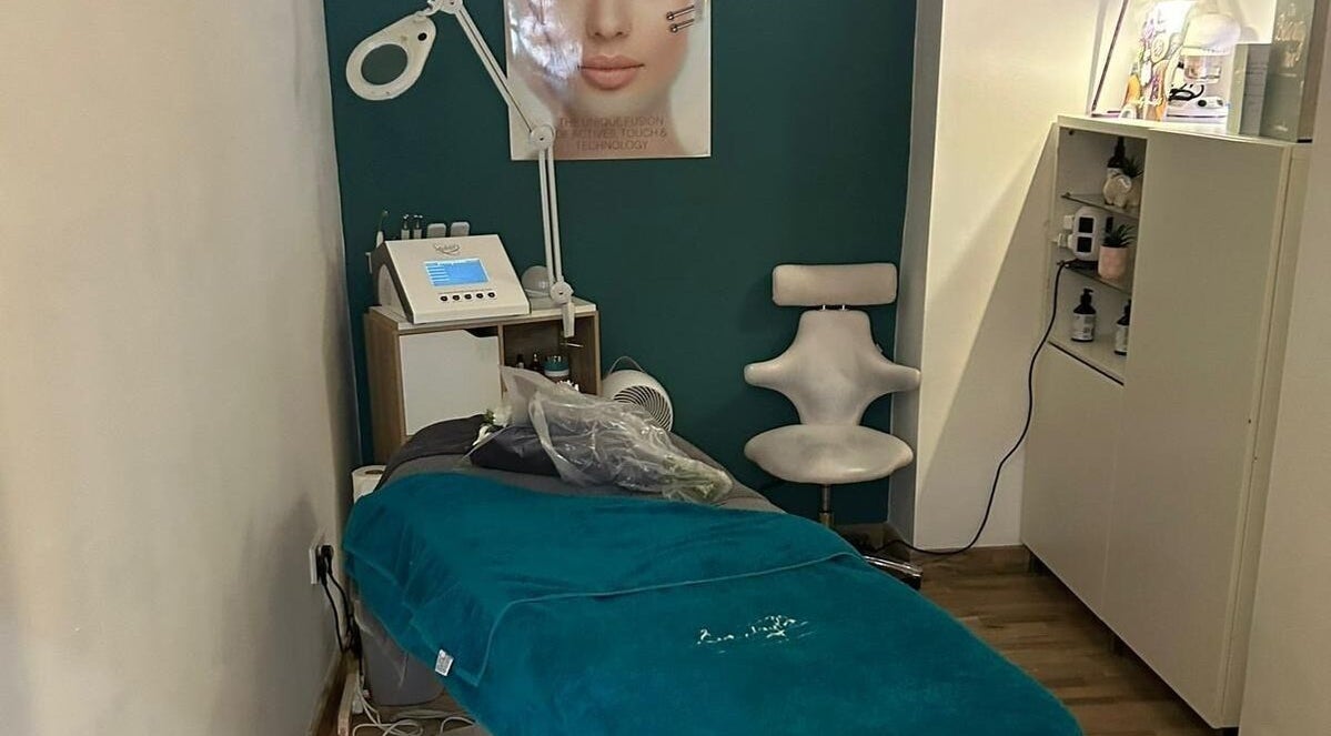 Treatment room at Beauty Within by Vicky in Bishop Auckland, England, GB, with teal accents and modern decor.