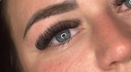 Close-up of enhanced eyelashes at ACR Cosmetics, Maidstone, England, GB.