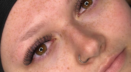 Close-up of elegant eyelash extensions at ACR Cosmetics, Maidstone, England, GB, showcasing intricate design.