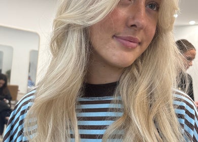 Blonde hair styled at Molly Sarah Hair in Ballarat Central, Victoria, AU, showcasing expert salon services.
