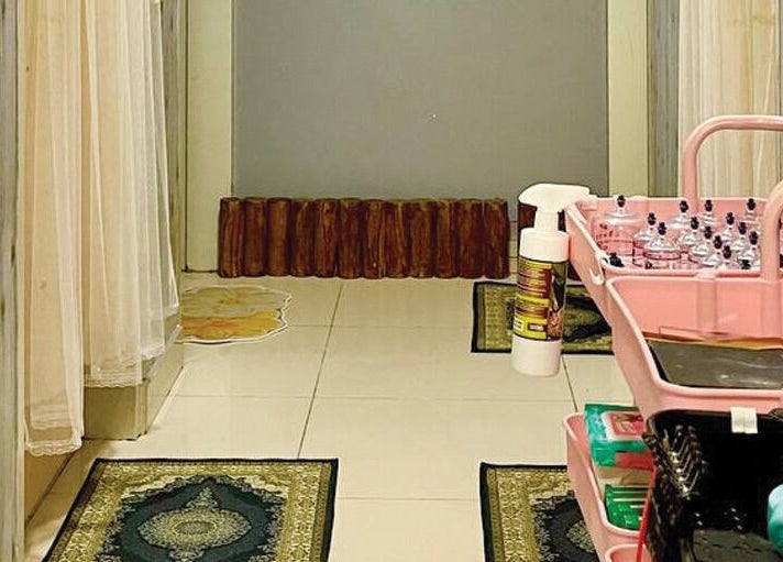 Serene hallway in Belaian Emas Spa, Putrajaya with treatment tools. Located in Putrajaya, Putrajaya, MY.