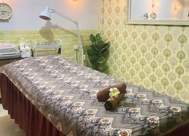 Therapeutic treatment room at Belaian Emas Spa, Hulu Selangor, Kuala Kubu Baru, Selangor, MY with soothing decor.