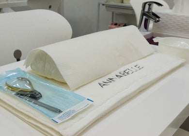 Manicure tools on a towel at Annabelle Nail & Beauty Lounge, محافظة جبل لبنان, LB.