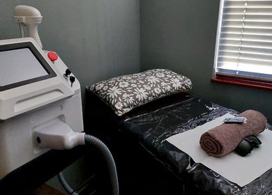 Modern laser treatment room at Elle Esthetics Brackenfell, Cape Town, Western Cape, ZA.