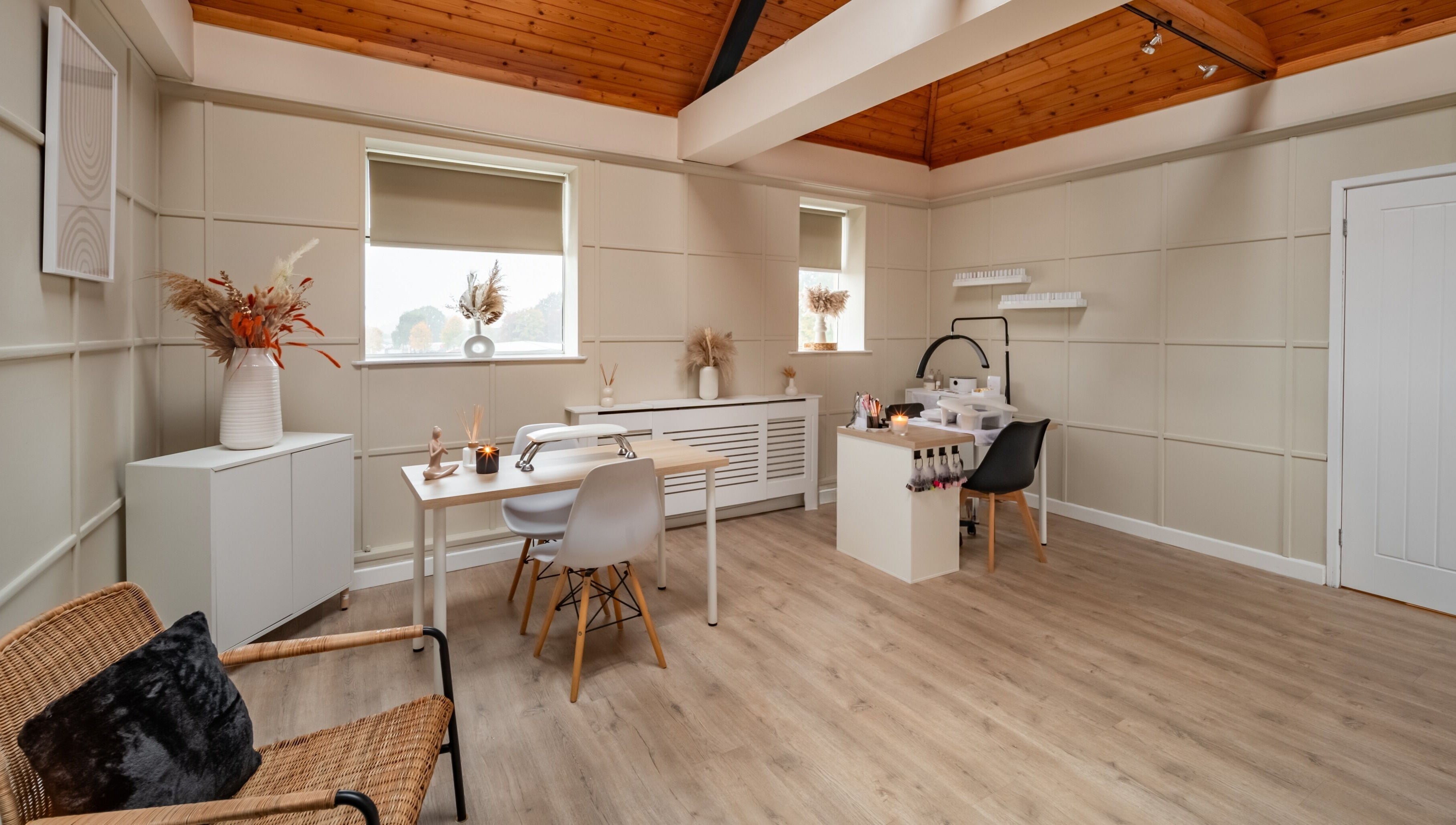 Elegant interior of Bree Spivey Cosmetics in Exeter, England, GB, showcasing a chic and relaxing atmosphere.