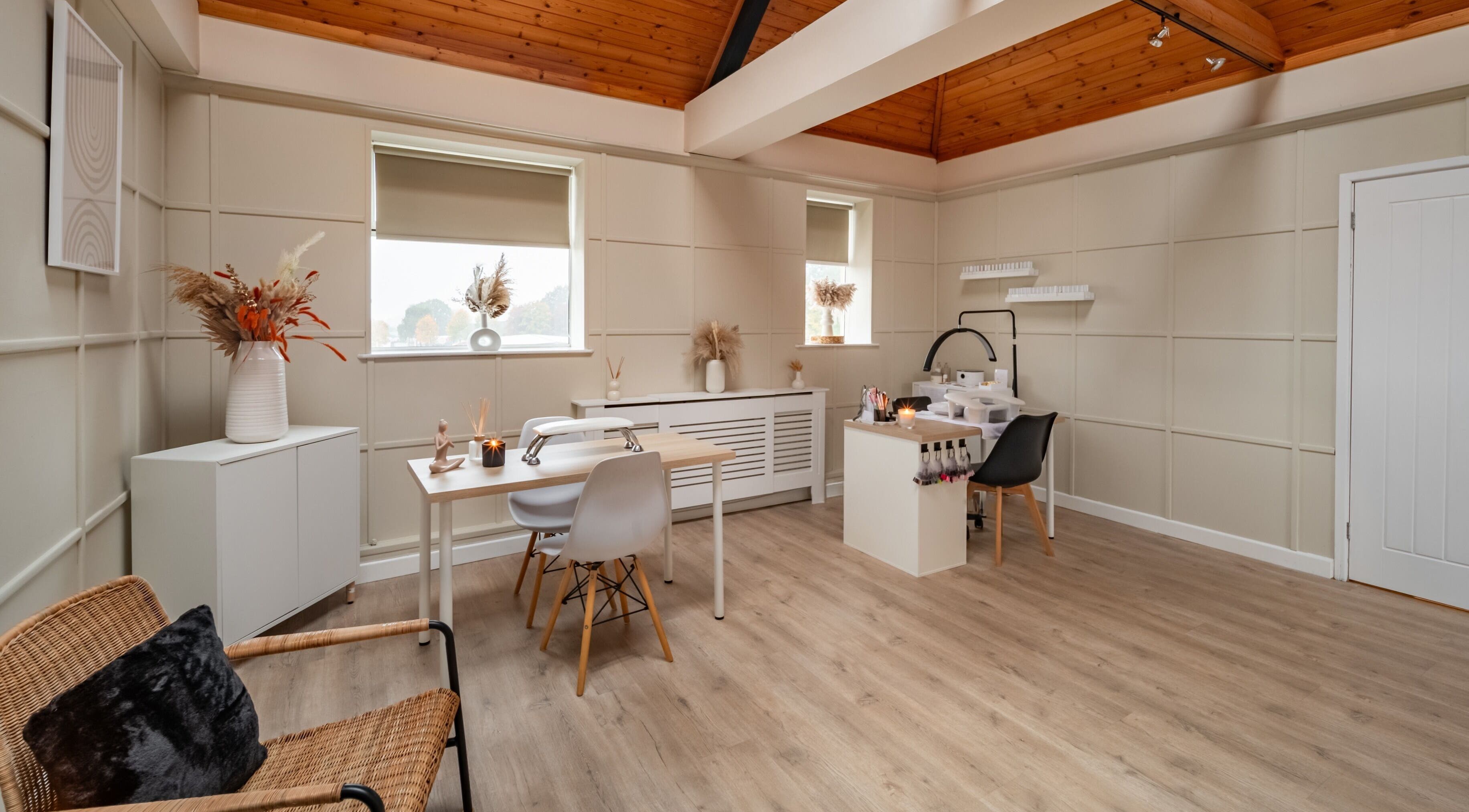 Elegant interior of Bree Spivey Cosmetics in Exeter, England, GB, showcasing a chic and relaxing atmosphere.