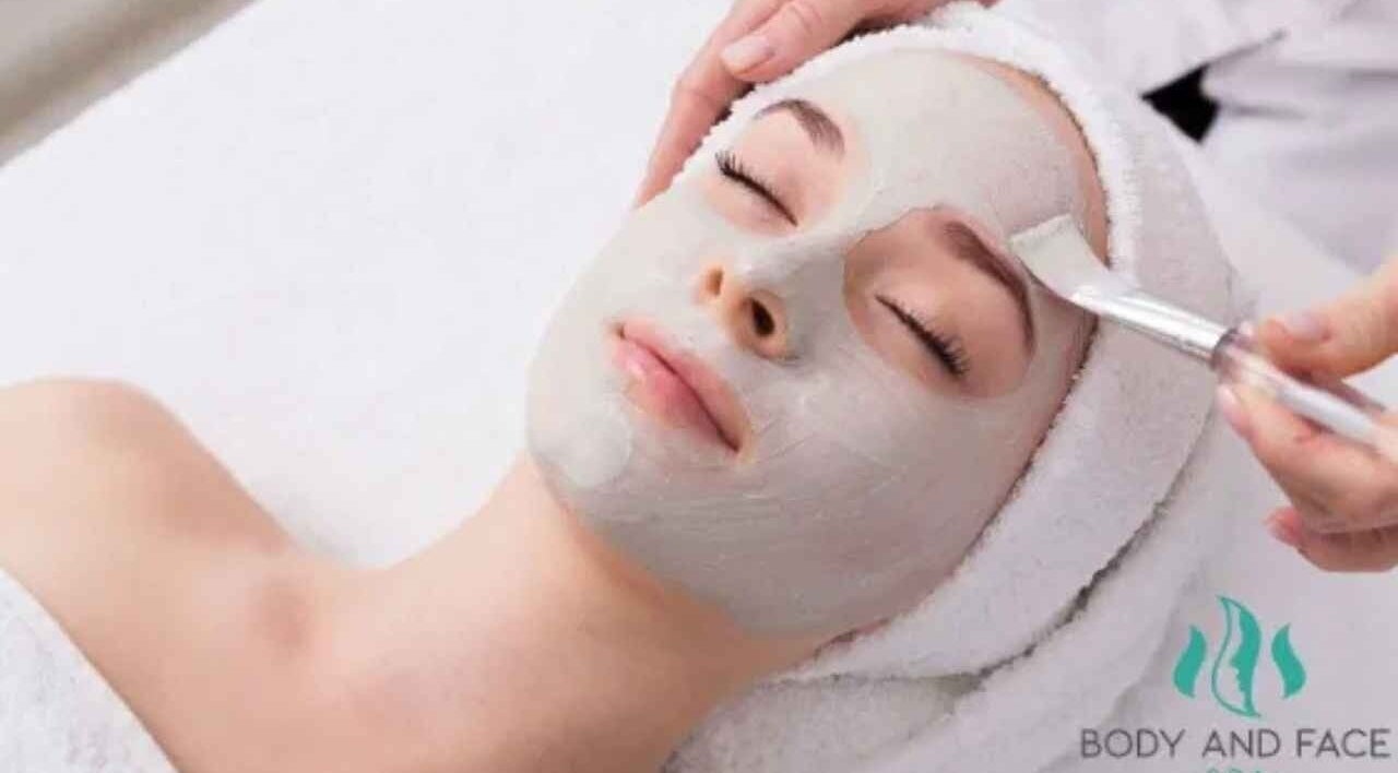 Facial treatment at Body and Face, Guelph, Ontario, CA. A serene spa moment with a clay mask application.