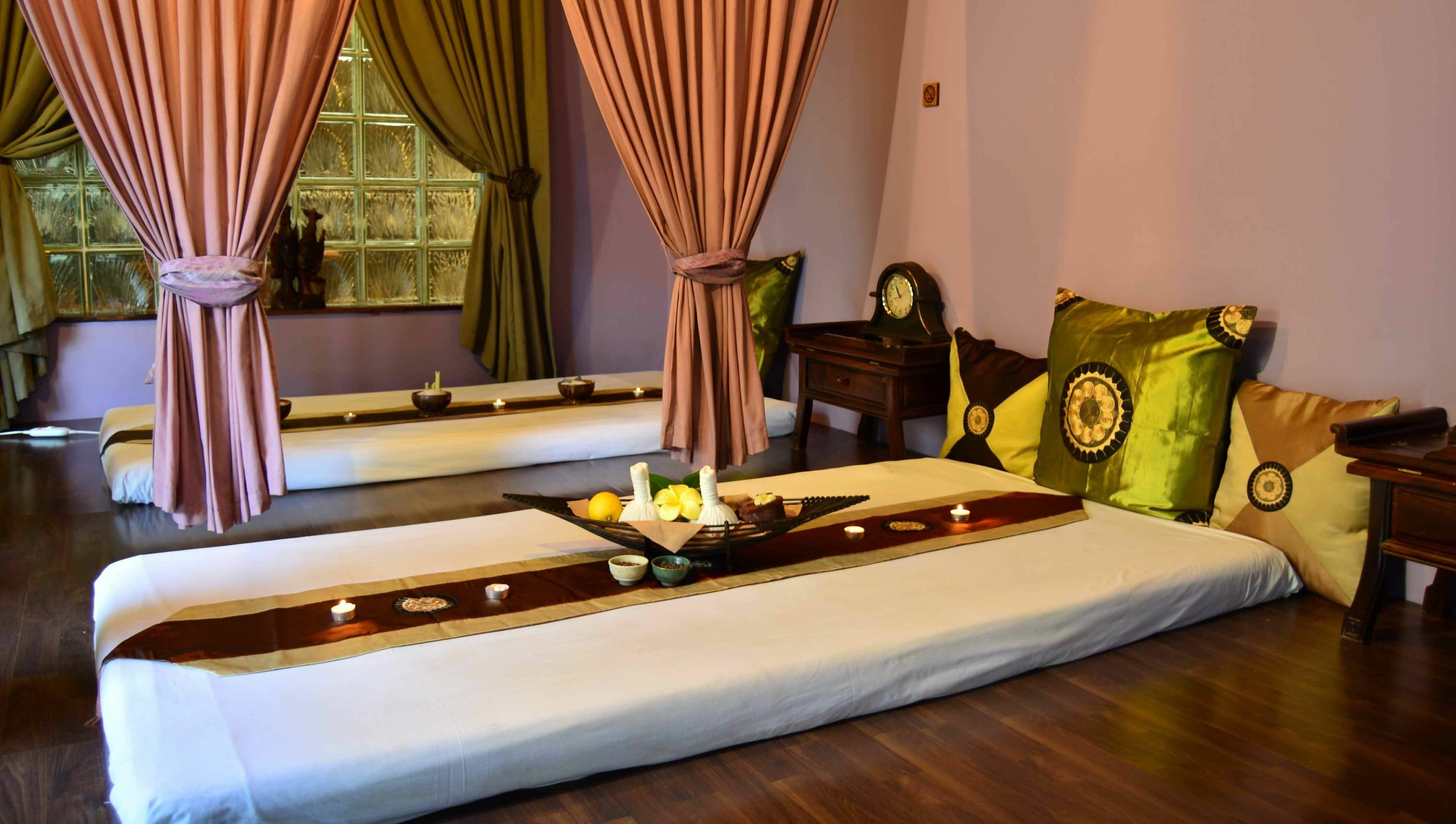 Relaxation area at Sweet Face Thai Health Centre in Pretoria, Gauteng, ZA, featuring serene decor and ambient lighting.