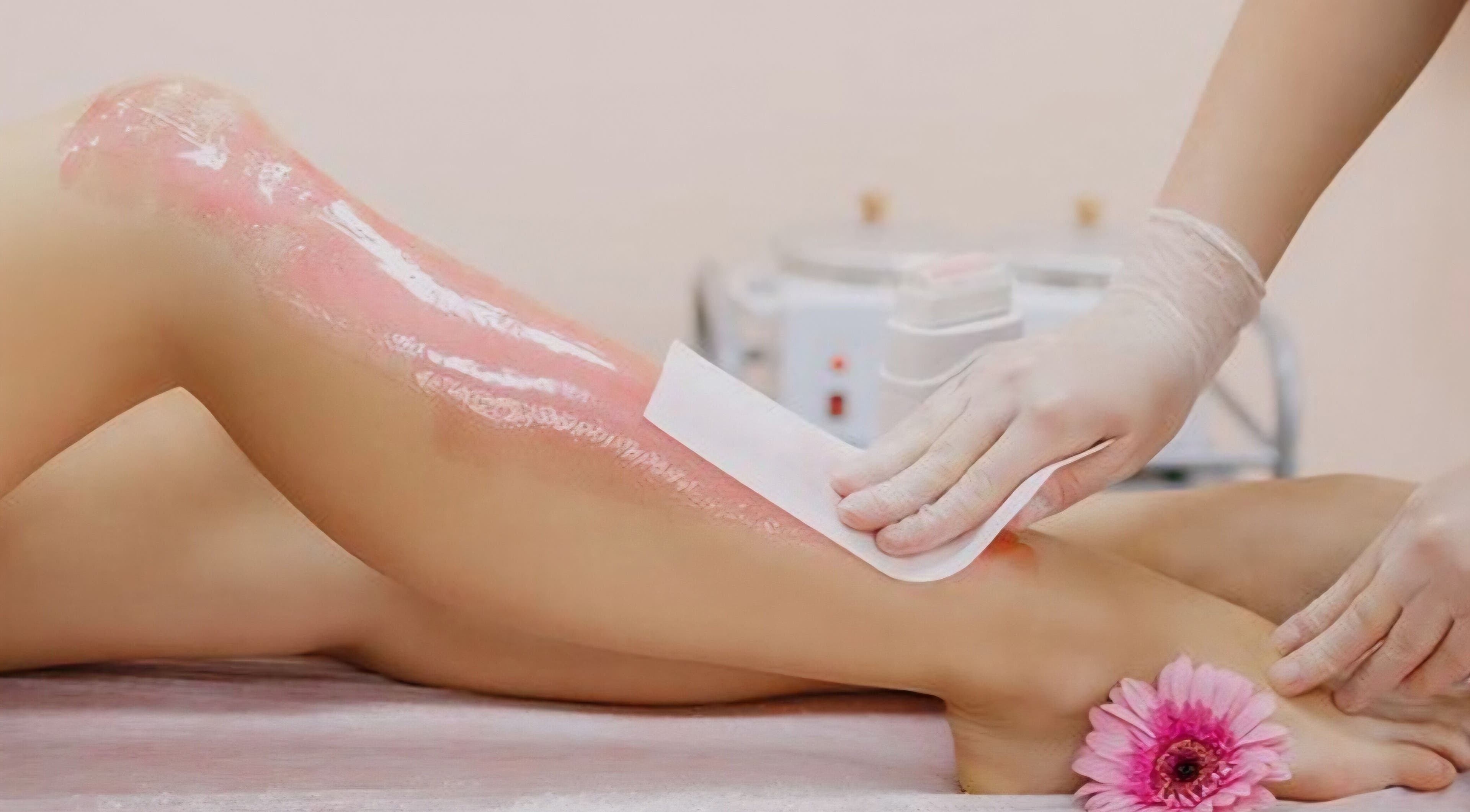 Leg waxing service at M.B.C. Beauty Clinic in Gateshead, England, GB, ensuring smooth skin.