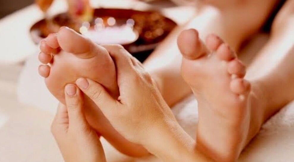 Relaxing foot massage at M.B.C. Beauty Clinic, Gateshead, England, GB offers ultimate relaxation.
