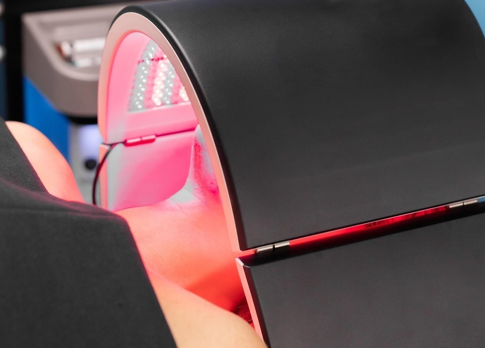 LED light therapy at The Skin Tune, Ramsey, New Jersey, US enhances facial rejuvenation.